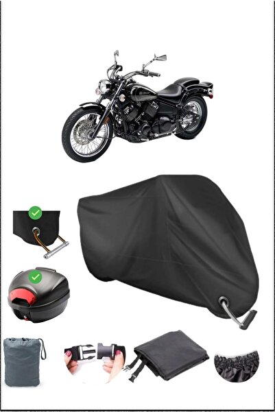 Breen أسود لـ YAMAHA XVS 650 DRAG STAR LOCK LOCK متوافق مع القماش المشمع المق...