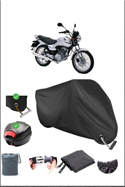 Breen Black Honda Cg 125 Rear Bag Lock Compatible Waterproof Canvas (Motorcycle)