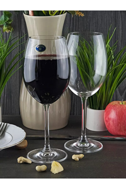 BOHEMİA CRYSTAL Banquet 580 Ml.2 Adet Ayaklı Kristal Cam Kırmızı-Beyaz Şarap Bardağı Kadehi.