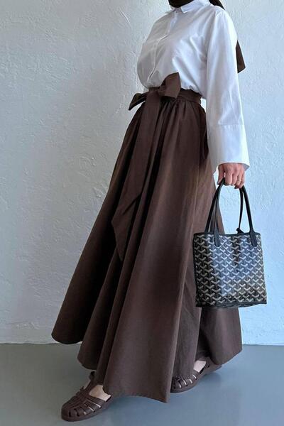 MELEK ARAZ Fusta maxi maro Linda cu curea