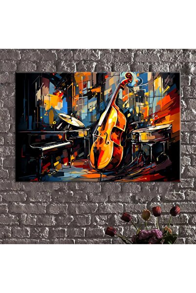 Jazz Müzik Enstrümanları Kanvas Tablo