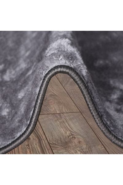 Dokumacıoğlu Elite Anthracite - 150x150 cm Μαλακό χαλί μπάνιου Pufidik με αντιολισθητική βάση