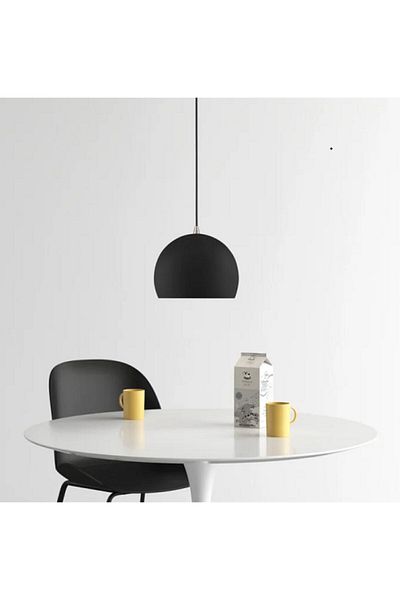 RİOLİGHT Black Single Metal Pendant Lamp Chandelier with 1Xe27 Sensor Diameter:20Cm
