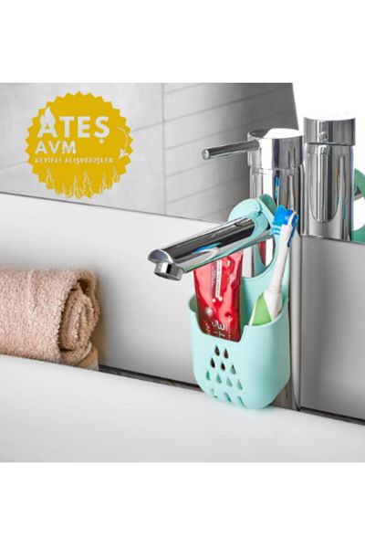Euro Pink Practical Hangable Silicone Dish Sponge Holder Above the Sink Sponge Holder Organizer Hanging Sponge Holder