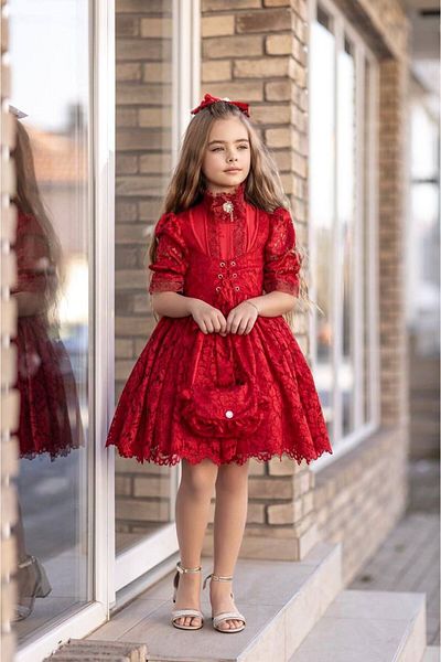 nisaykids طقم بروش حقيبة بإبزيم على شكل فستان بناتي
