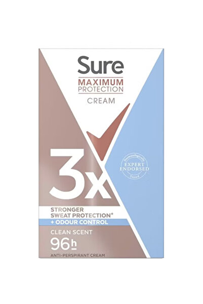 Sure مزيل العرق الكريمي المضاد للتعرق برائحة نظيفة وحماية قصوى للنساء بقوة 3 ...