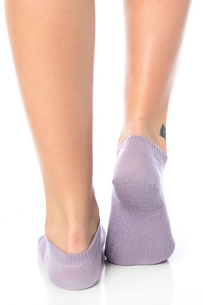 SAYSEZ Bamboo Women - Grey-Pink-Lilac Pilates Yoga Fitness Dance Booties Set of 3, Anti-Slip Silicone Sole