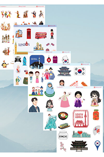 MirayDesign SET DE 5 STICKER CU TEMATICA CULTURĂ 12*17 CM