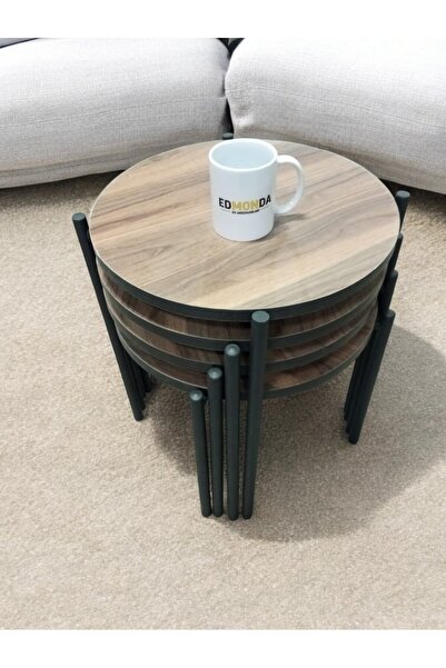 EDMONDA EV AKSESUAR ASYA 4LÜ ZİGON SEHPA SERVİS SEHPASI