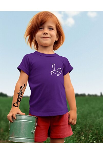 oneagılyazı Rabbit Printed Girl's Oversize T-Shirt