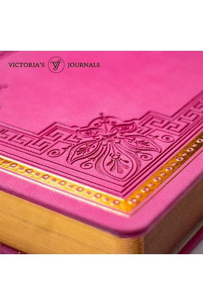 Victoria's Journals 1181 Vintage Old Book - 14x20cm, 80gr, Lined Fuchsia Notebook