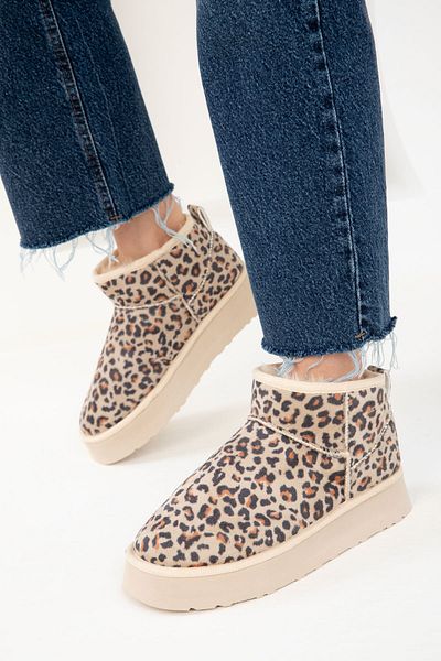SOHO 19761 Modell Beige Damenstiefel und Stiefeletten mit Leopardenmuster