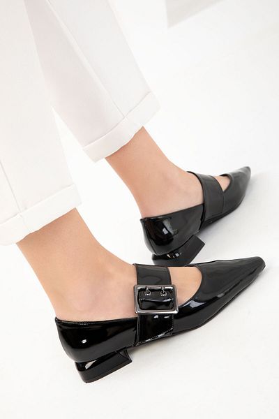 SOHO Black Patent Leather Women's Classic Heeled Shoes 20223
