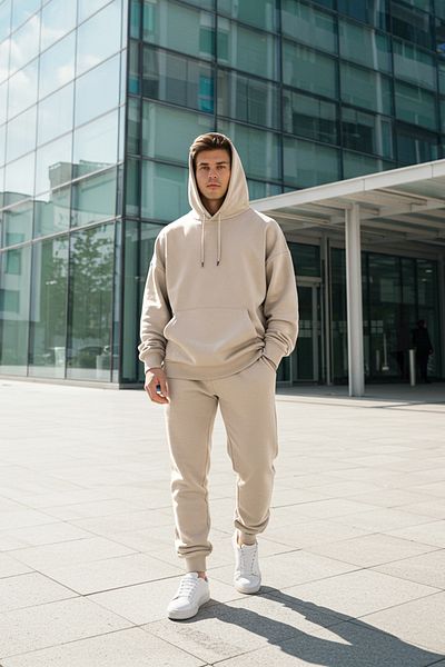 Trendyol Collection Übergroßes Fleece-Sweatshirt-Trainingsanzug-Set mit Kapuze - TMNAW24EM00002