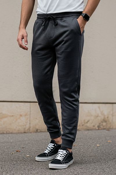 Trendyol Collection Antracit gumi lábú Jogger melegítőnadrág - normál szabású TMNSS20EA0053