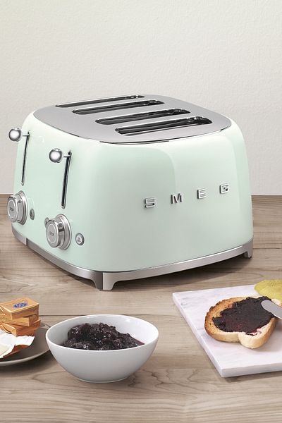 SMEG Tsf03pgeu Pastel Green Toaster 4 Slot