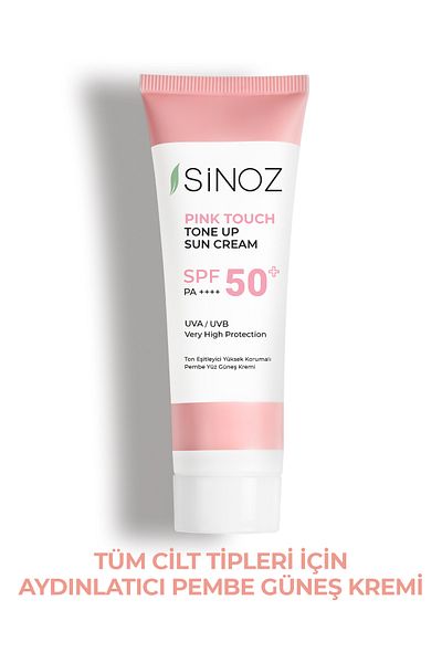 SİNOZ Pink Touch SPF 50 - Růžový opalovací krém na obličej 50 ml, ekvalizér pro rozjasnění pleti