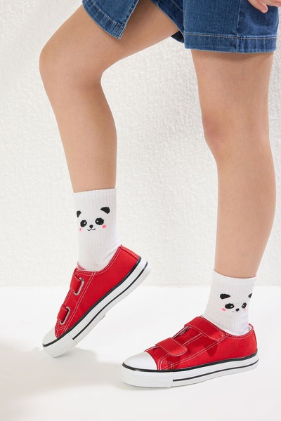 TRENDYOL SHOES Unisex Παιδικά αθλητικά παπούτσια - Κόκκινο, Διπλό Velcro, Σόλα από καουτσούκ TAKSS25SN00022