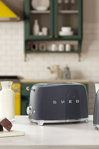 SMEG 50's Style Retro 2-Slice Bread - Gray Tsf01Greu