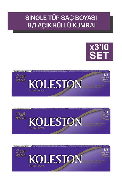 Wella Koleston Single Tüp Boya 8/1 Açık Küllü Kumral 3x
