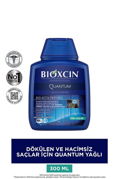 Bioxcin Kvantový šampon Koupit 3 Zaplaťte 2 pro mastné vlasy 3x300 ml - Šampon pro vypadávání vlasů pro jemné vlasy
