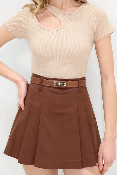 Trend Alaçatı Stili Hellbrauner Damen-Gürtel mit elastischer Schnalle ALC-X13389
