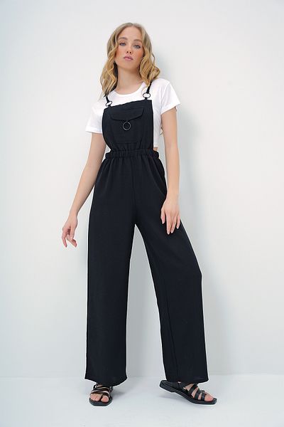 Trend Alaçatı Stili Aerobin-Salopet mit schwarzem Ringdetail – Hosenträgerhose mit Taschen ALC-X13581