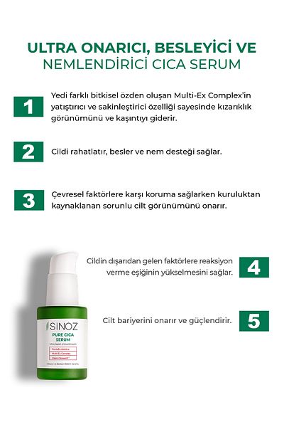 SİNOZ 30 ml Pure Cica Ultra Repair Pflegeserum – nährend