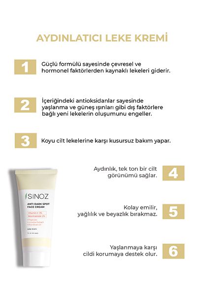SİNOZ 40 ml Blemish Cream – VITAMIN C 3 % NIACINAMIDE 2 %