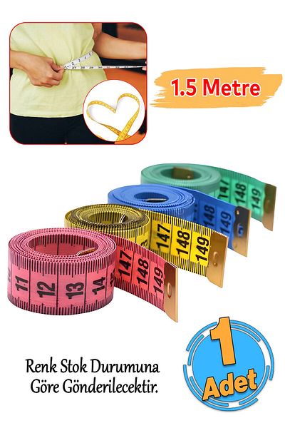 Badem10 1.5 Meter Color Options Soft Strip Tailor Pvc Dietitian Waist Measuring Tape - 1 Piece