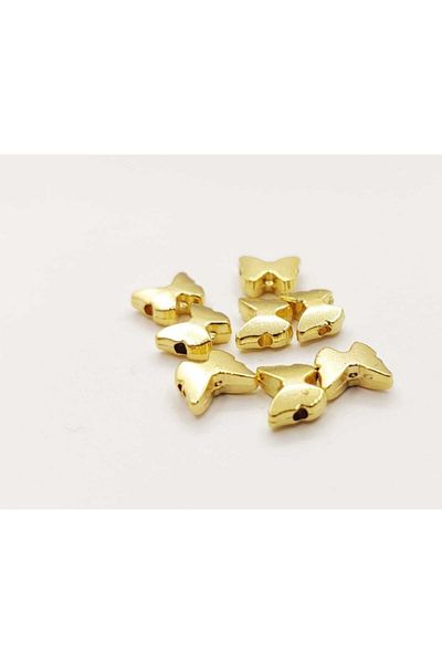 yiğit aksesuar Butterfly Model Bracelet Necklace Anklet Spacer Gold Plated 10 Pieces Jewelry Supplies