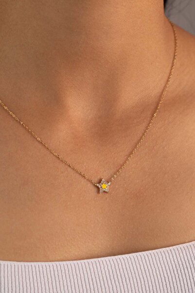 YAVUZ KUYUMCULUK Altın Yıldız Mineli Kolye
