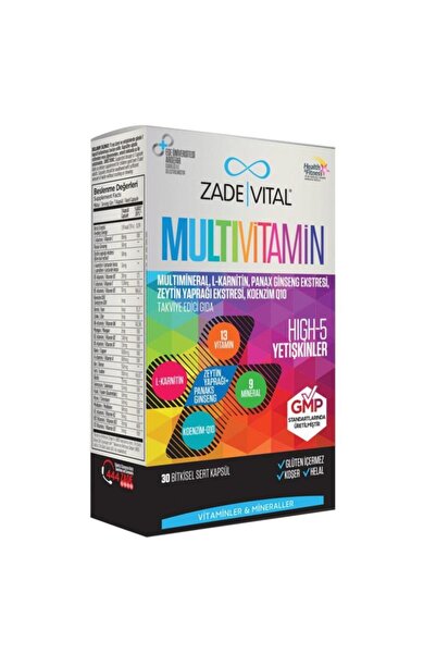 Zade Vital Supplement Food Multivitamin 30 Herbal Capsules Containing Coenzym...