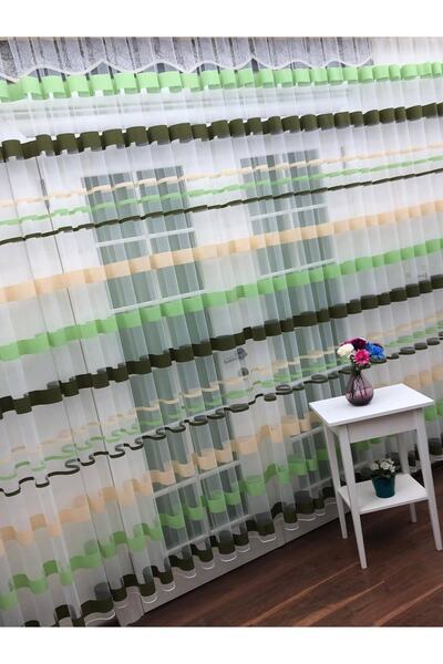 perdealemi Transverse Striped Banded Sports Tulle Curtain, 250x260, Sparse Pleat, 1/2