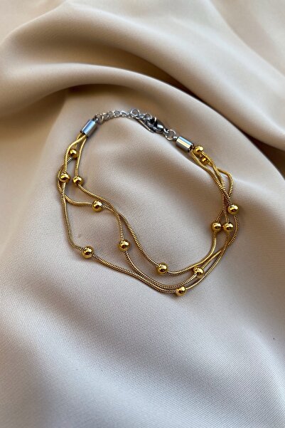 novon 3 Sıra Toplu Zarif Künye Çelik Bileklik