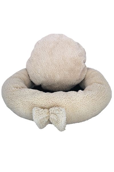 Patiderm Plush Bagel Cat Bed, Small Breed Dog Bed - Beige