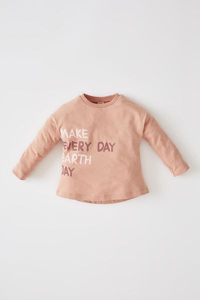 DeFacto Baby Girl Printed Organic Cotton Long Sleeve T-Shirt