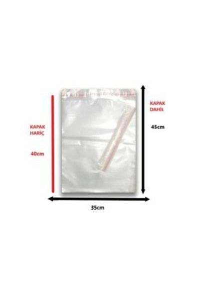 MTKardeşler 100 Pieces (35x40+5) Opp Gelatin Taped Adhesive Nylon Bag