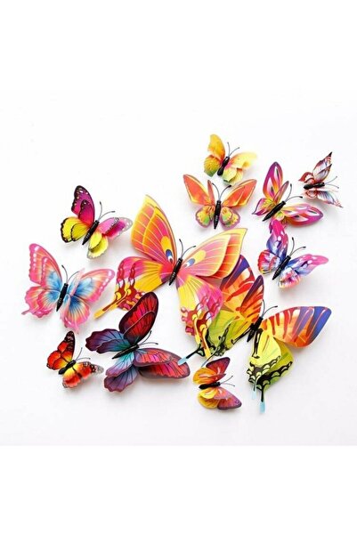 Aksh Çift Kanatlı Kelebek Özel Kelebekler 3d Üç Boyutlu Duvar Ve Buzdolabı Süsü