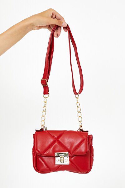 Tonny Black Women's Chain Detailed Quilted Soft Leather Useful Mini Crossbody...
