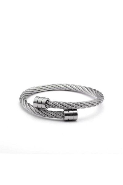 The Collection Silver Mesh Rope Model Steel Bracelet