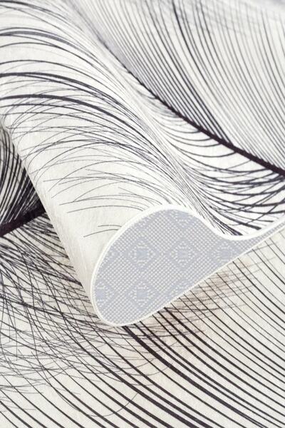 ALgorand Home Διακοσμητικός αντιολισθητικός πατάκι με σχέδιο λευκού πούπουλου