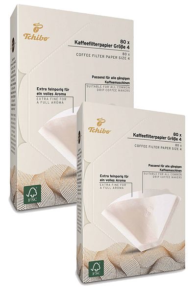 Tchibo Filter Coffee Paper Size 4 80 Pieces (paper Filter) X2 Pieces