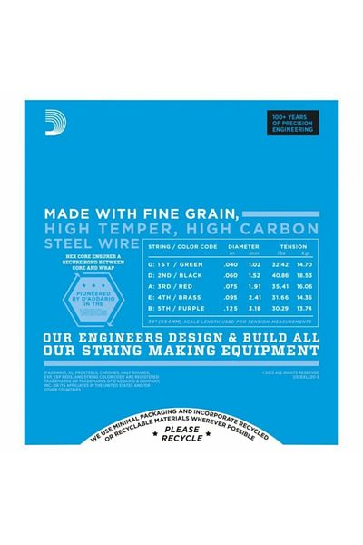 Daddario Exl220-5 Long Scale 5 String Bass Guitar String