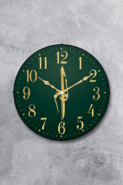 EMORES ساعة حائط مزخرفة بآلية صامتة من الزجاج الحقيقي مقاس 36 سم