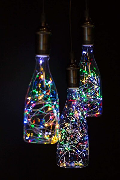 Anycast 5 mt Peri Rgb 50 Led Pilli Parti Yılbaşı Ağaç Dekoratif Aydınlatma Lambası Animasyonlu Süsleme