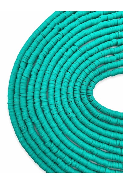 Hedef Bijuteri 4 مللي متر اللون الفيروزي بوليمر كلاي فيمو سلسلة الخرزة ، 40 س...