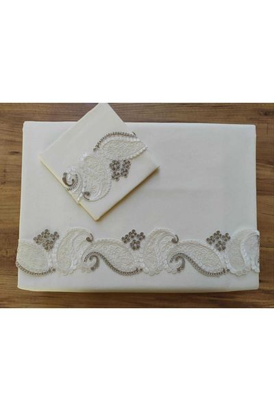 Çeyiz Bahçesi Σετ Παπλωματοθήκη Sultan Cream Διπλό