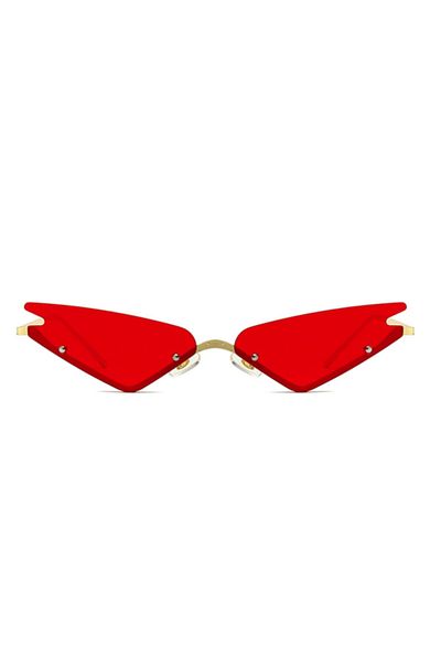 Toz Vintage Dablu Red Rimless Vintage & Retro Sunglasses