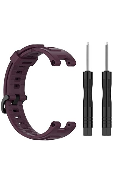 Markacase Amazfit T-rex Uyumlu Silikon Kordon Mor